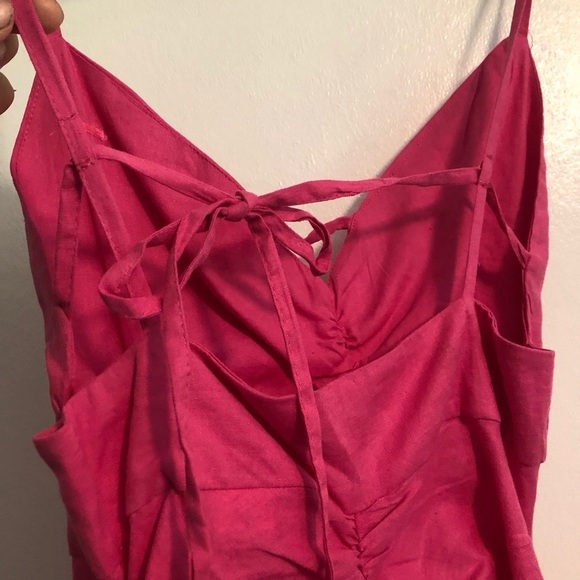 Zara Pink mini Dress Size M Summer ruffles Cocktail Party Wedding Strappy Beaded - Picture 5 of 9